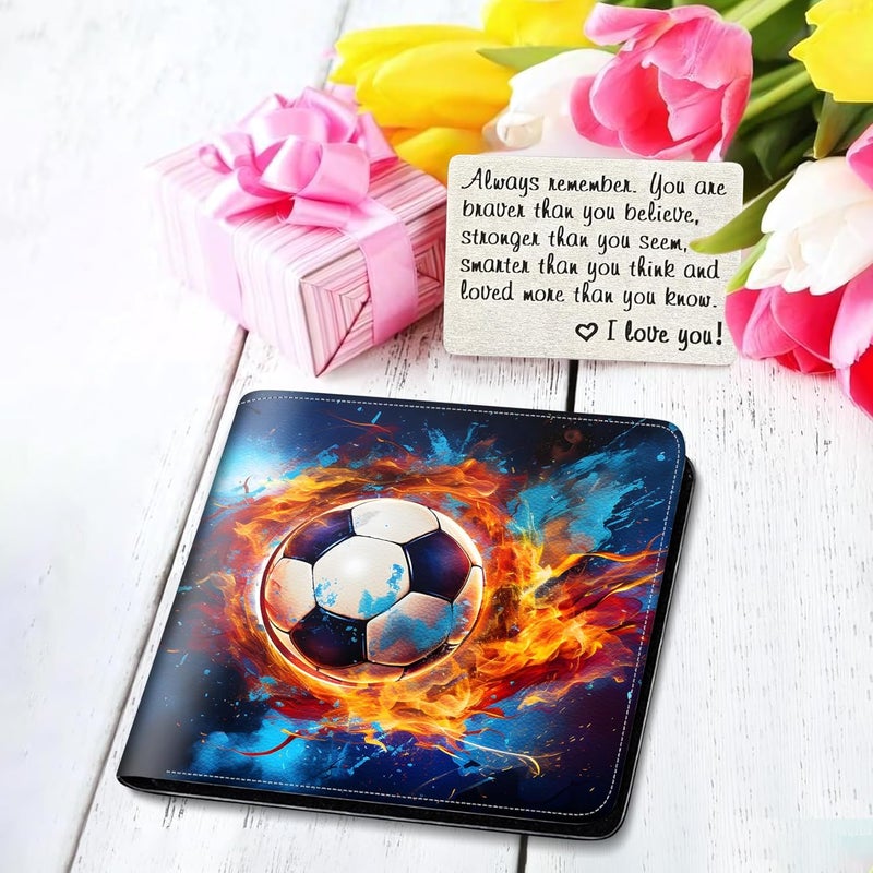Mindow Boys Wallet for Kids, Teen Boy Soccer Wallets 9-12 8-10 8-12, Cool Novelty Leather Bifold Rfid Blocking Purse Coin Pocket Zipper Id Window for Children Men Male Youth Guys Birthday Christmas Gifts - Image 5
